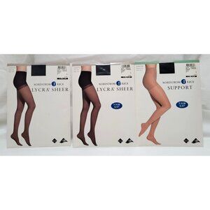 VTG Lot of 3 Nordstrom Rack Support Sheer Control Top Pantyhose Navy Size C NOS
